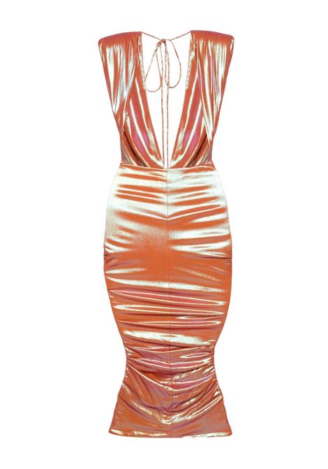 Abito con drappeggio in arancione Alexandre vauthier - donna ALEXANDRE VAUTHIER | 241DR2063TNGRN